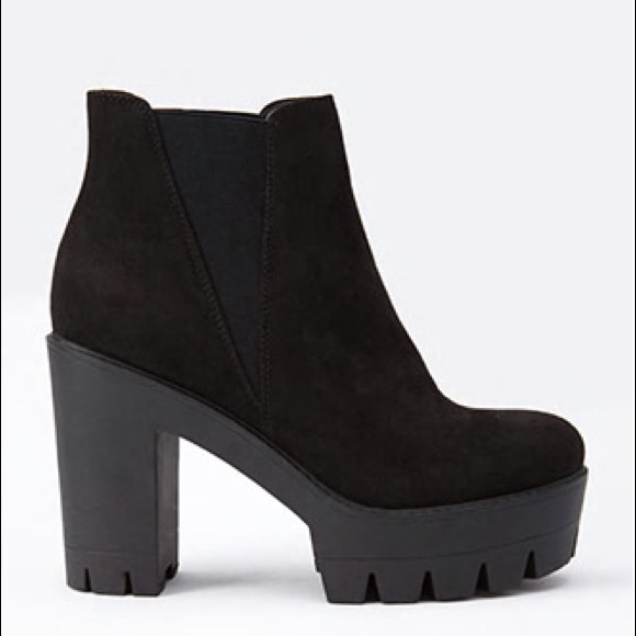 Faux Suede Platform Booties