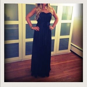 BCBGMAXAZRIA Maras satin and chiffon maxi dress