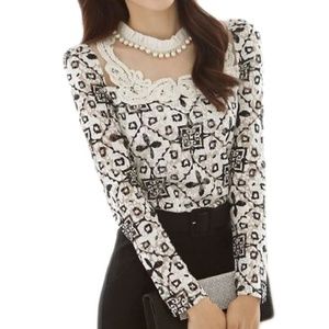 Unique lace embellished top