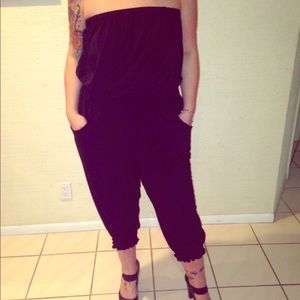 Very sexy strapless black romper / jumpsuit