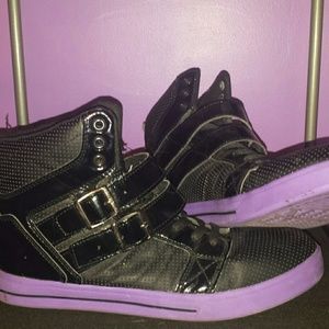 Black and white shoes