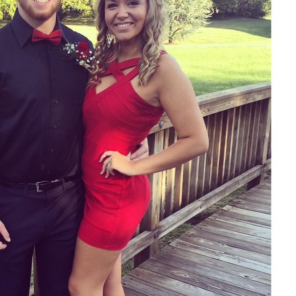 red cocktail dress