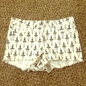 H&M White Sword Shorts