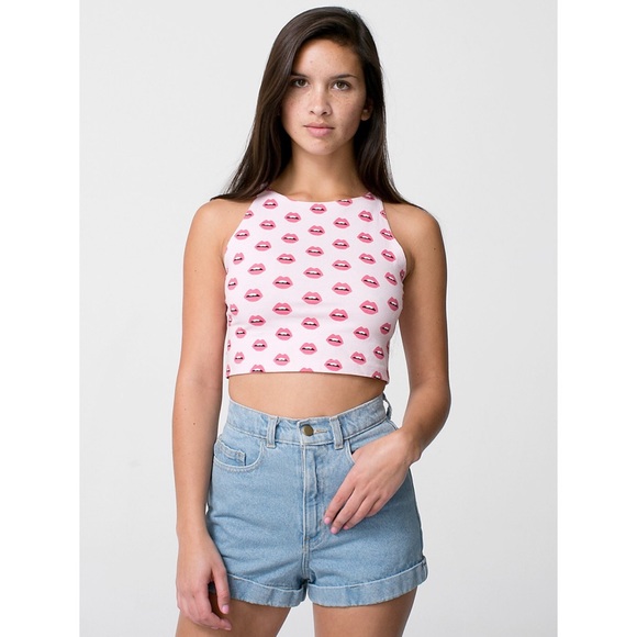 American apparel cotton spandex crop top