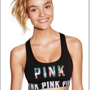 Victoria's Secret Pink Logo Tropical Bra Top