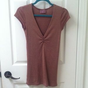 Cute Maroon Michael Stars Cap Sleeve Top!