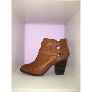 Faux Leather Brown Booties