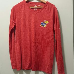 KU long  sleeve shirt  Adidas  Climalite Red Large
