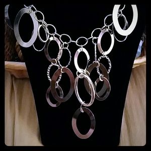 New Silver Necklace with Matching Earrings