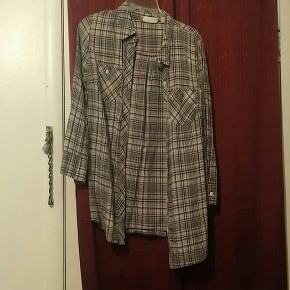 Black and Grey plaid shirt