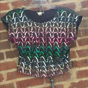 Vintage sequin crop top