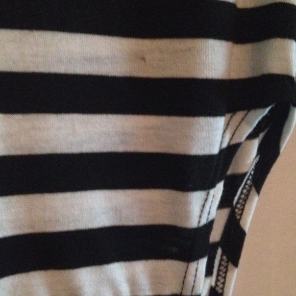 Black and white striped peplum top - Picture 2 of 2