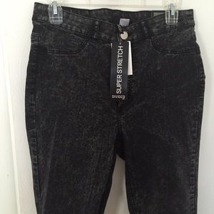 Black Acid Wash Skinny Jeans