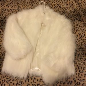 White fur jacket