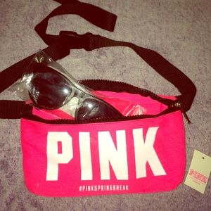 Brand new Pink waist bag and sunglasses / $15