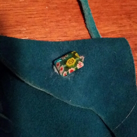 Turquoise Over Shoulder Coin Purse - Picture 2 of 2
