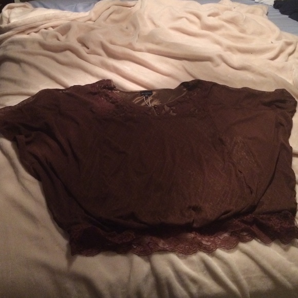 Lovely fully lined chocolate lace blouse