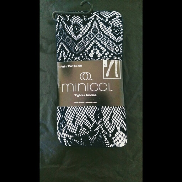 Dark Blue Lace Pattern Fishnet Tights