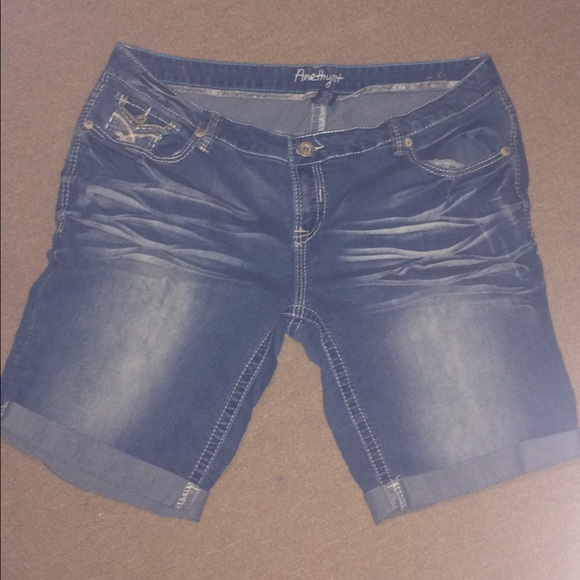 Cute distressed look jean shorts