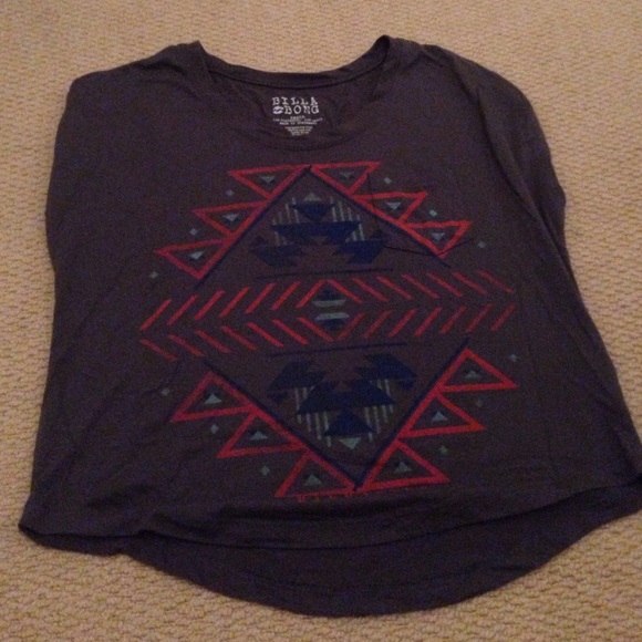 gray aztec patterned long shirt from billabong - Picture 1 of 2