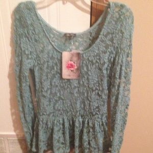 Mint/green lace shirt new w/tags still on!