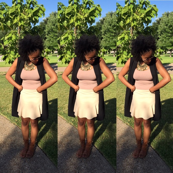 Cream Ruffled Skirt