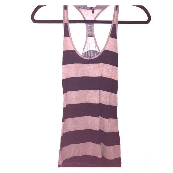 PacSun Striped Grey and Black Racerback Tank