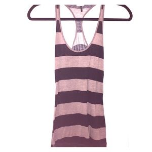 PacSun Striped Grey and Black Racerback Tank