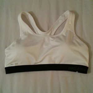 White Nike sports bra