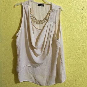 Beige dress up shirt with necklace