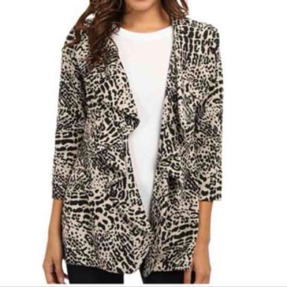 Calvin K. Animal Print Cardigan/ Blazer