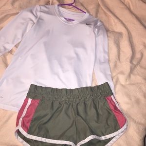 Nike long sleeve and Nike shorts
