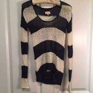 Navy & White Stripped Sweater
