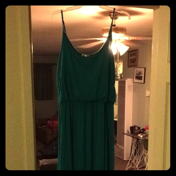 Long maxi teal dress