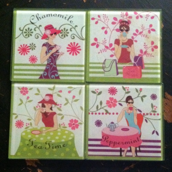 Glass Tea Time Coasters.