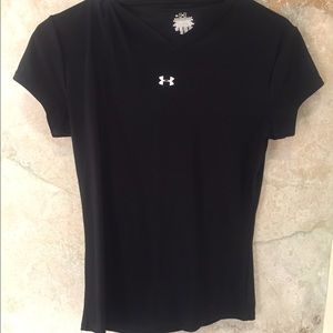 Womens Black Under Armour Short Sleeve Workout top