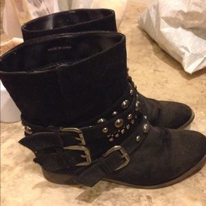 suede black booties