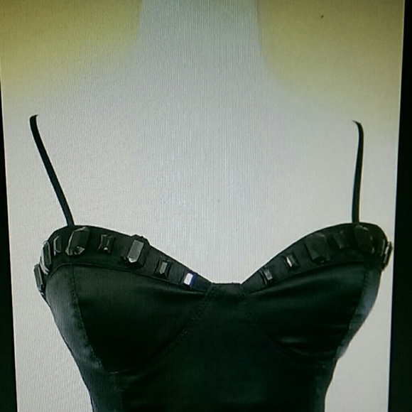 Black stretch satin dresse