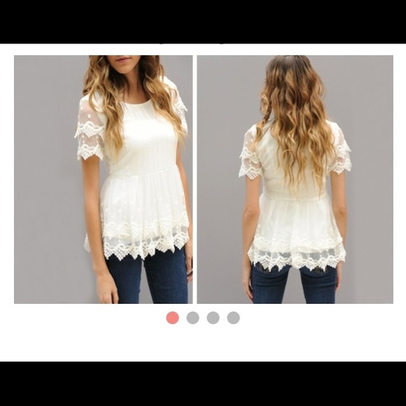 Double Lace Peplum Top