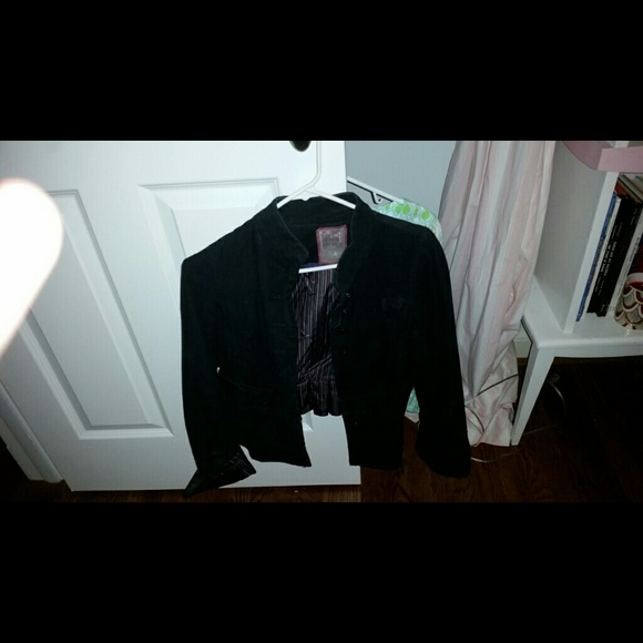 Black Frayed Free People Jacket