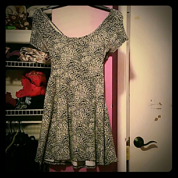 White cheetah print dress