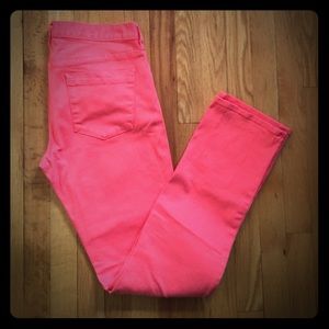 Jcrew coral/pink matchstick jeans 🌸