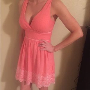 Light coral embroidered dress!