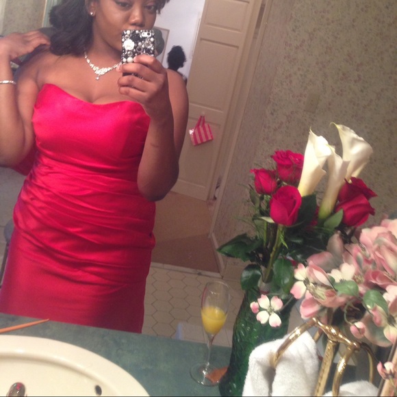 Red bridesmaids dress