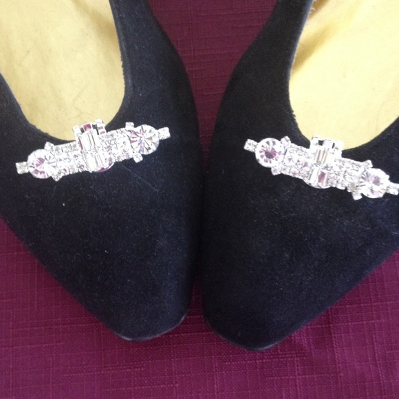 Victorian Bar Rhinestone Shoe Clips - Picture 2 of 3