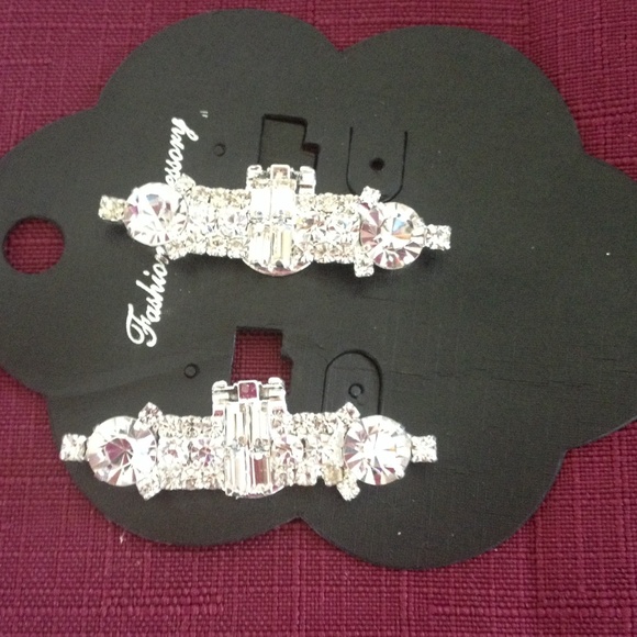 Victorian Bar Rhinestone Shoe Clips - Picture 3 of 3