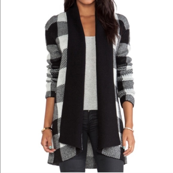 BB Dakota Sweaters - BB Dakota Plaid Cardigan Sweater