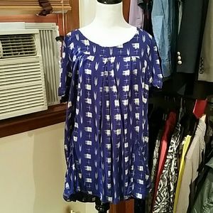 Blue and white tunic