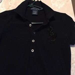 All black Ralph Lauren polo t-shirt