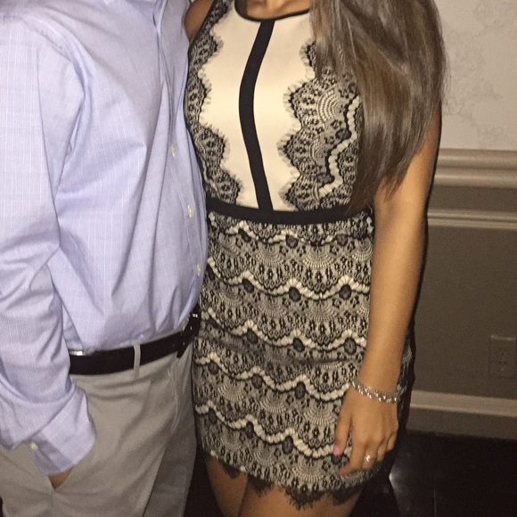 Dresses & Skirts - BLACK/CREAM & LACE  COCKTAIL DRESS !